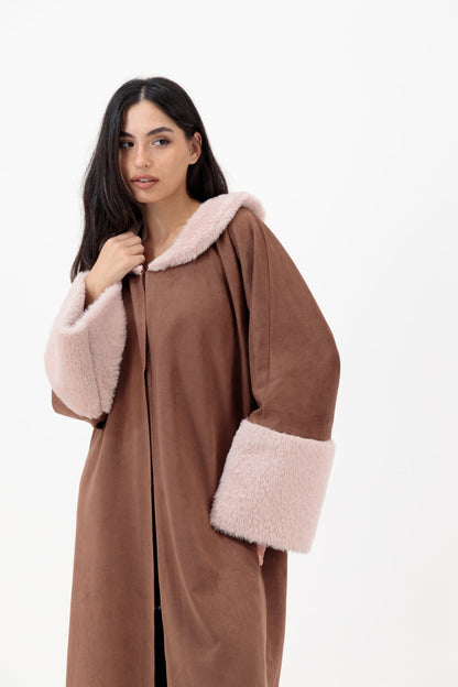 Fur Coat abaya model-closeup
