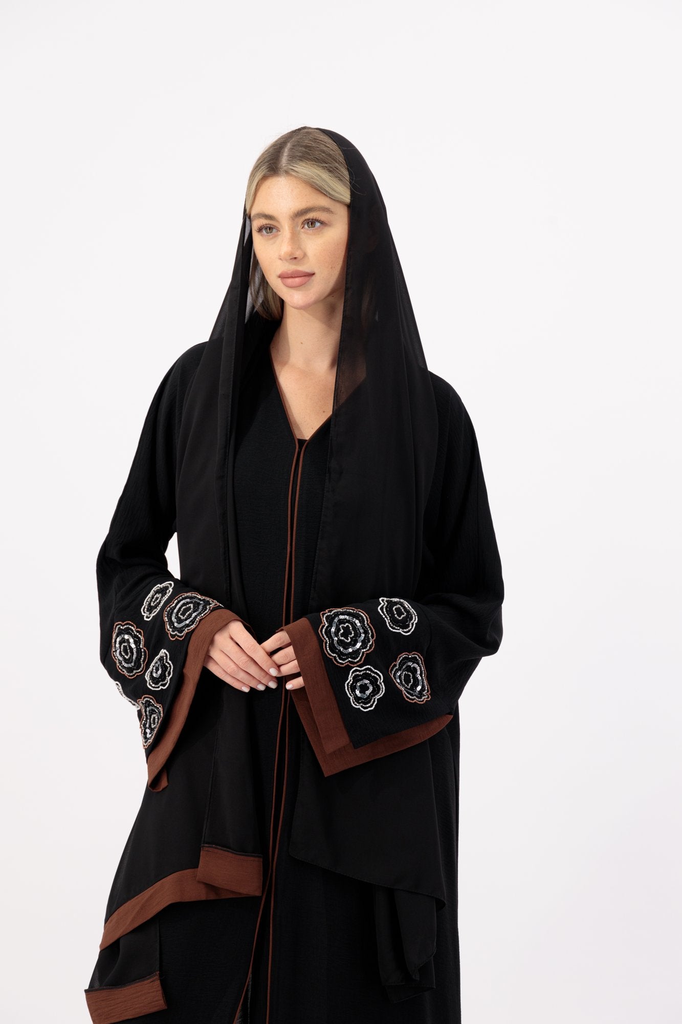 Studio 7 abaya model-closeup