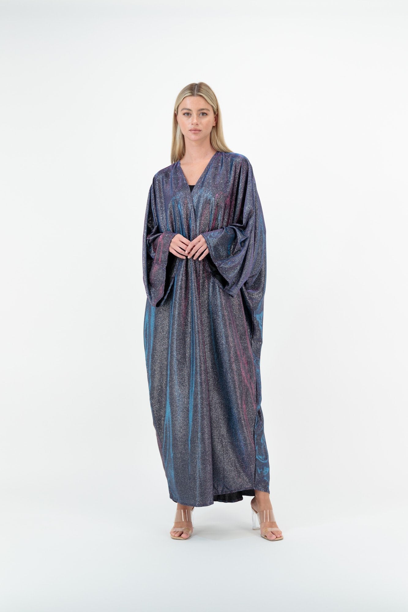 Multi Shimmer Stripe abaya sleeve